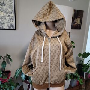 FIRM✅️ Stylish Tan And Brown Hoodie With Pockets